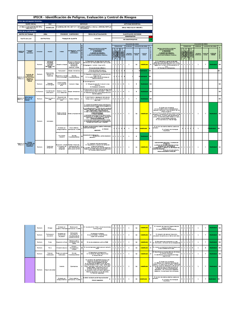Evaluación y Control de Riesgos Laborales | PDF