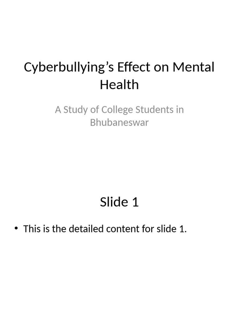 Cyberbullying and Mental Health Impact | PDF