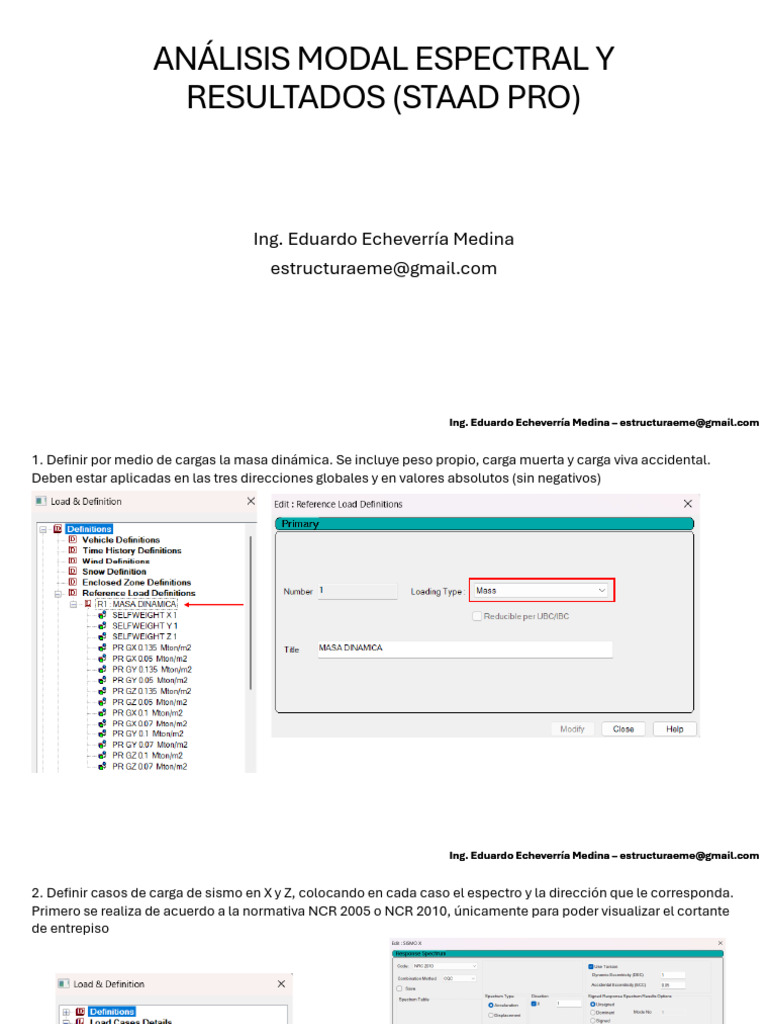 Análisis Modal Espectral y Resultados (Staad Pro | PDF