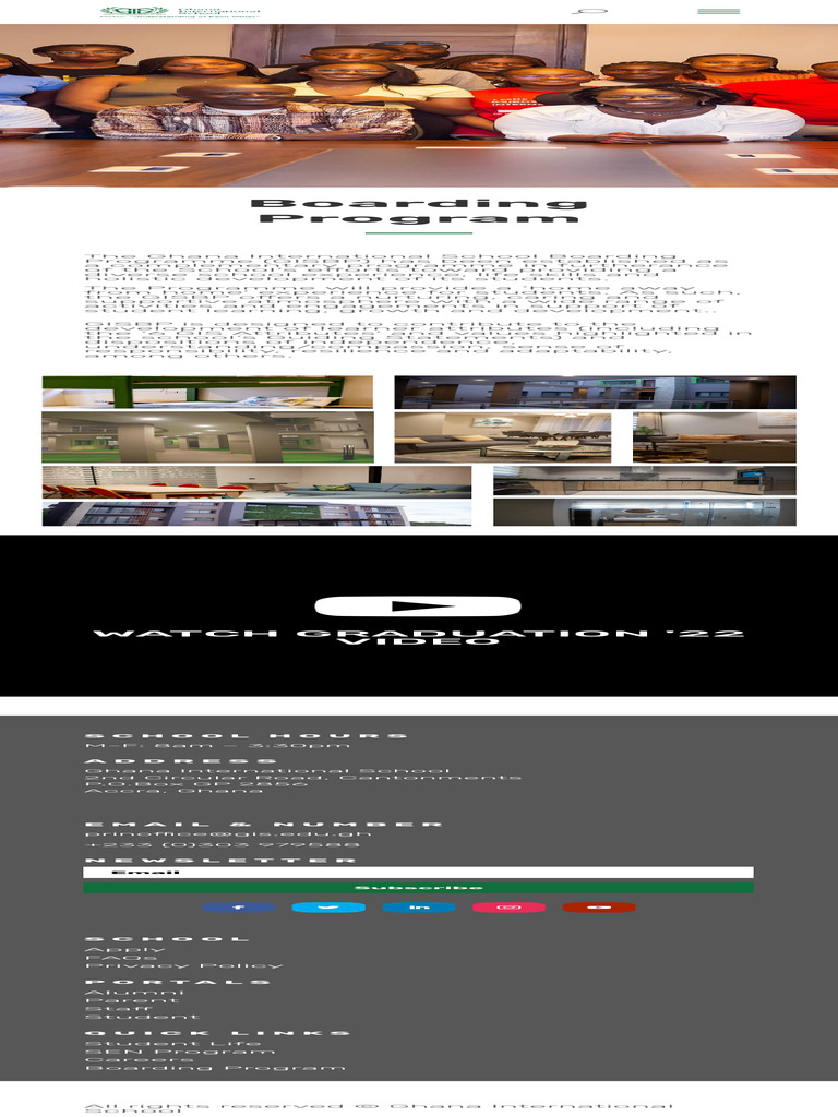 Ghana International School Boarding Program | PDF