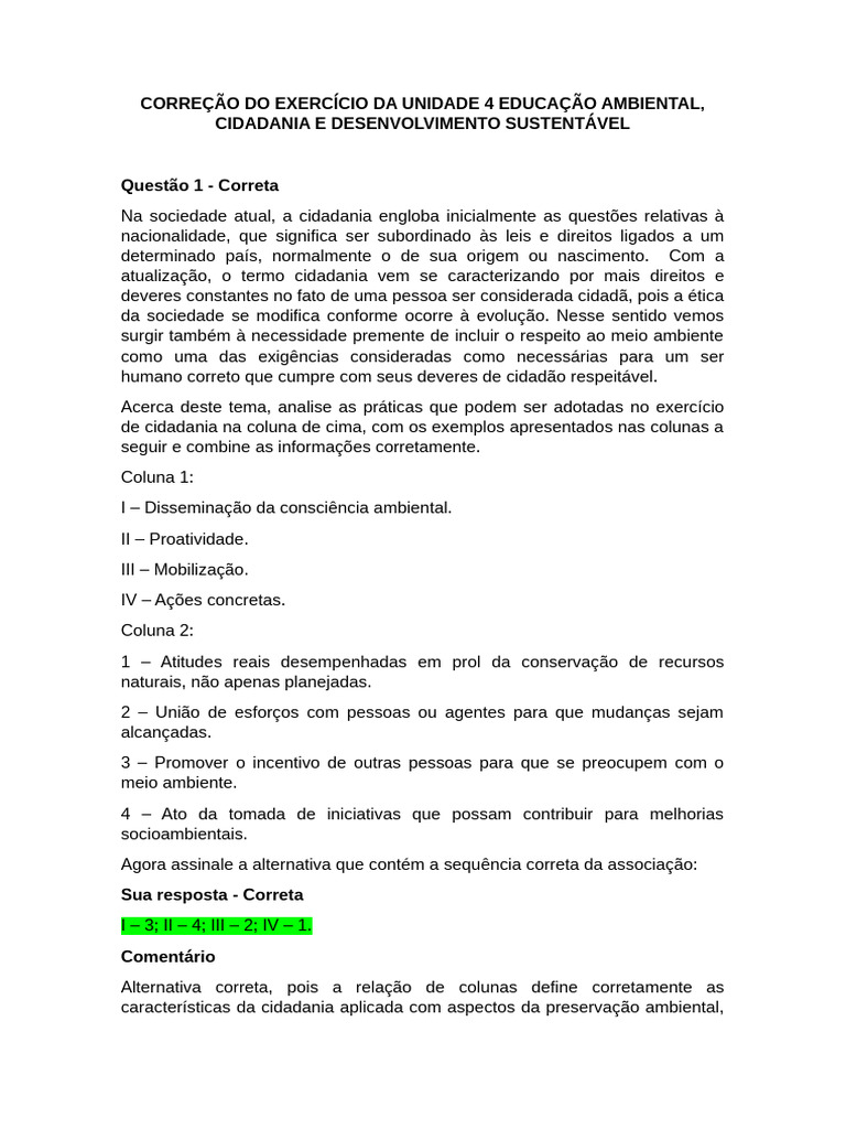 Cidadania e Desenvolvimento Ambiental | PDF | Sustentabilidade ...
