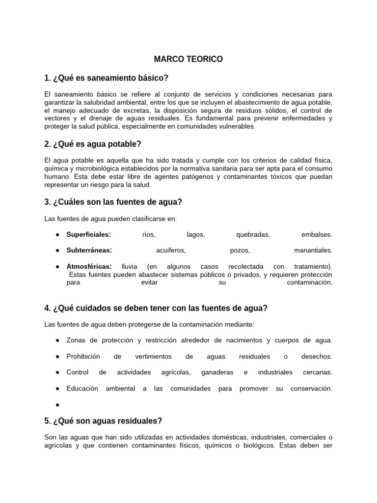 Cuidados del Agua y Saneamiento Básico | PDF | Residuos | Agua