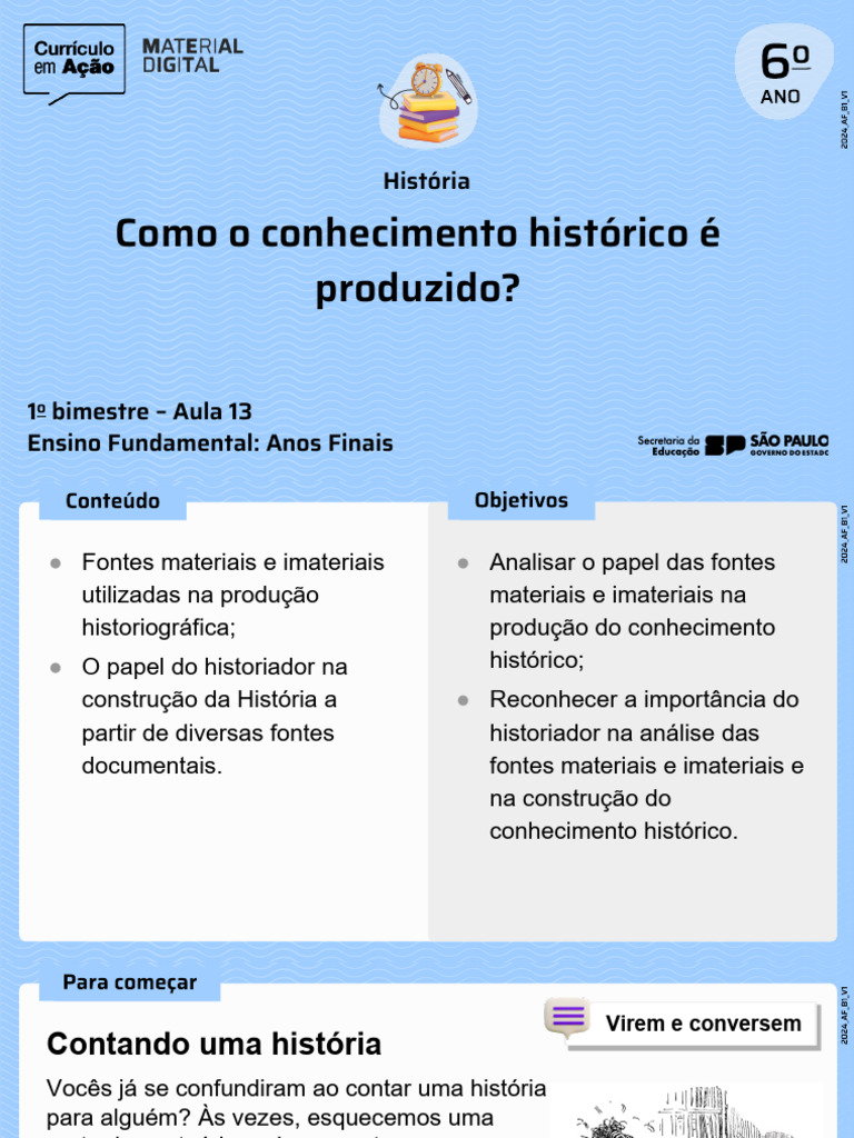 Produção do Conhecimento Histórico | PDF | Escravidão | Conhecimento