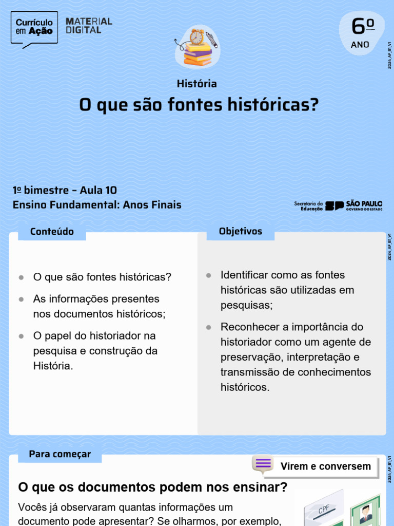 O que são fontes históricas? | PDF | Historiador | Science