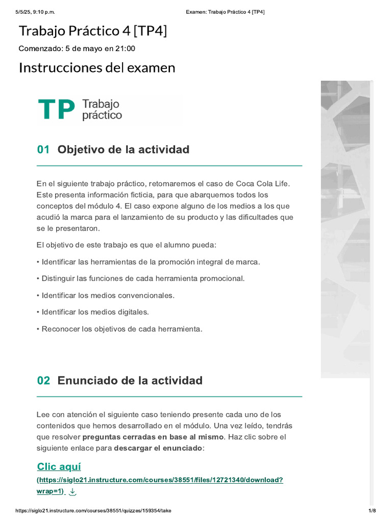 Trabajo Práctico 4 [TP4] Publicidad 100% | PDF