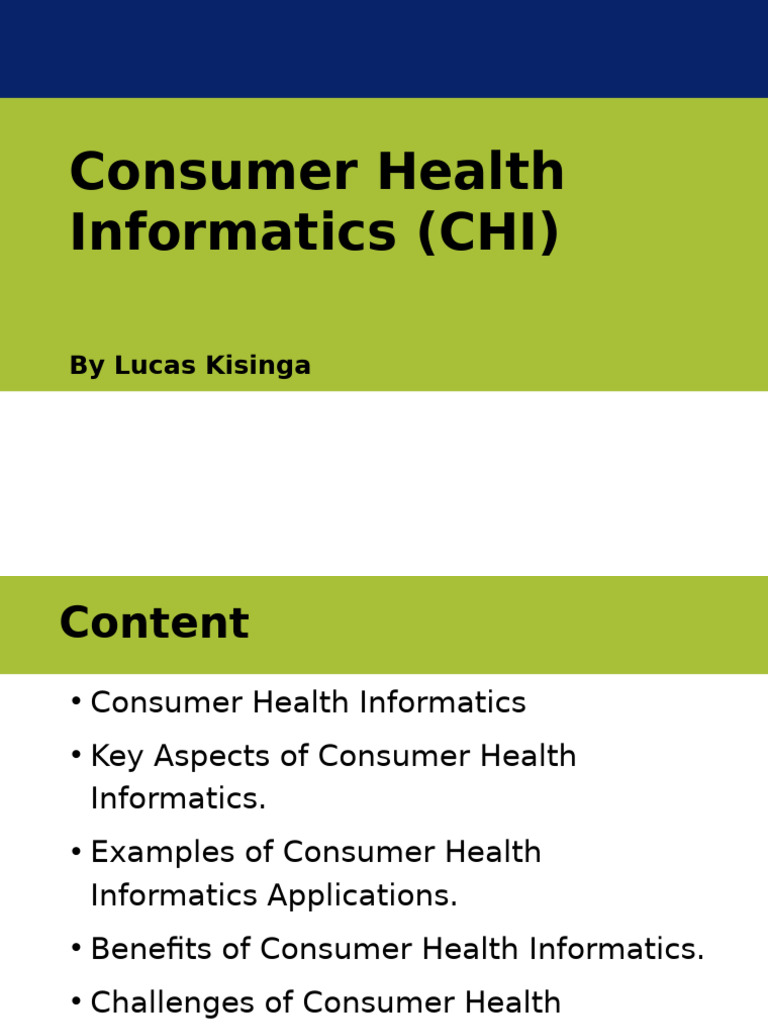 Understanding Consumer Health Informatics | PDF | Health Informatics ...