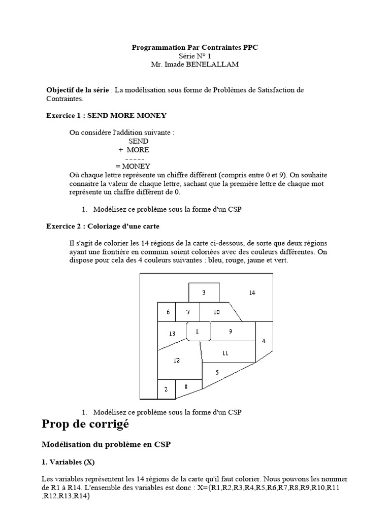 Modélisation de Problèmes CSP en Programmation | PDF