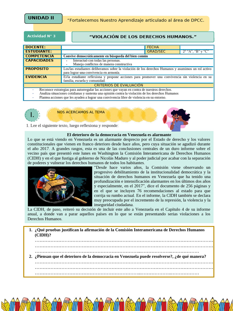 Deterioro de la Democracia y Derechos Humanos en Venezuela | PDF ...