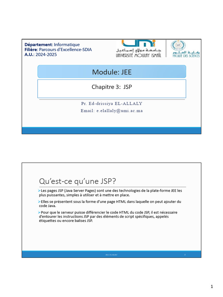 Introduction aux Pages JSP | PDF | Langage de balisage | Génie logiciel