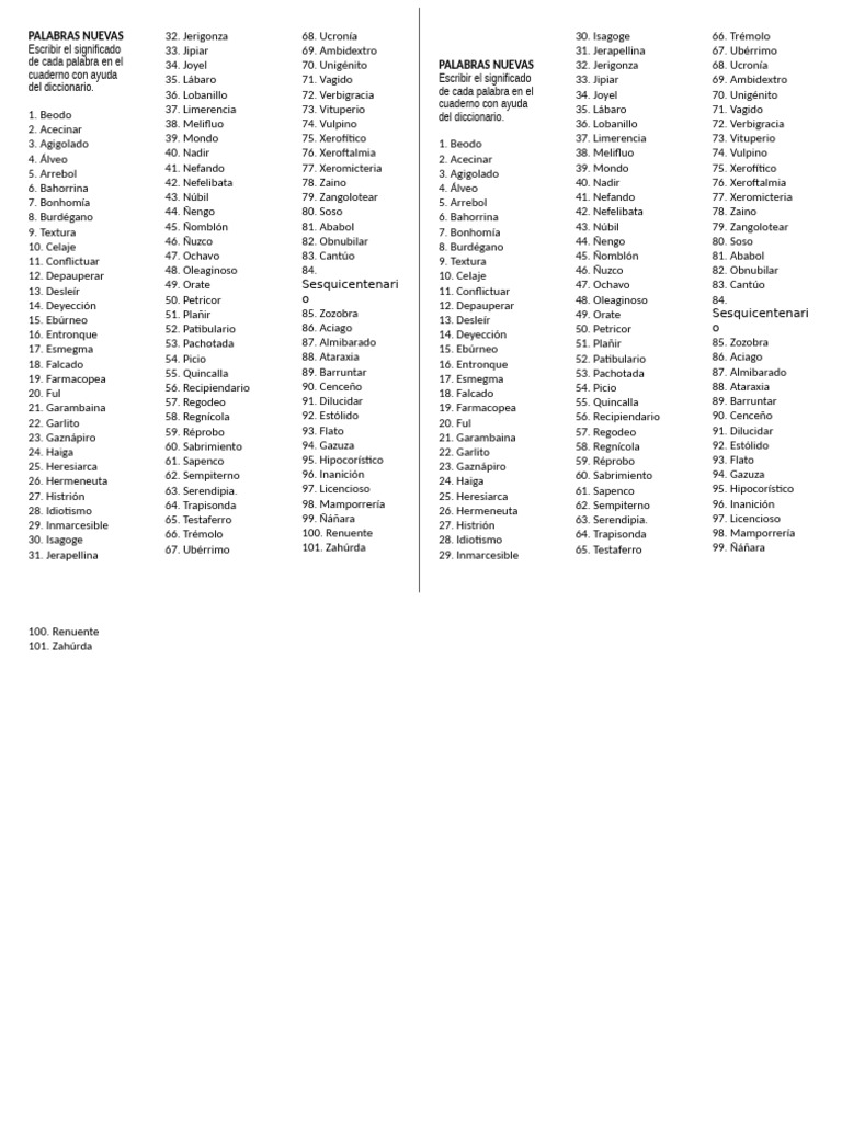 Palabras Raras y Su Significado | PDF