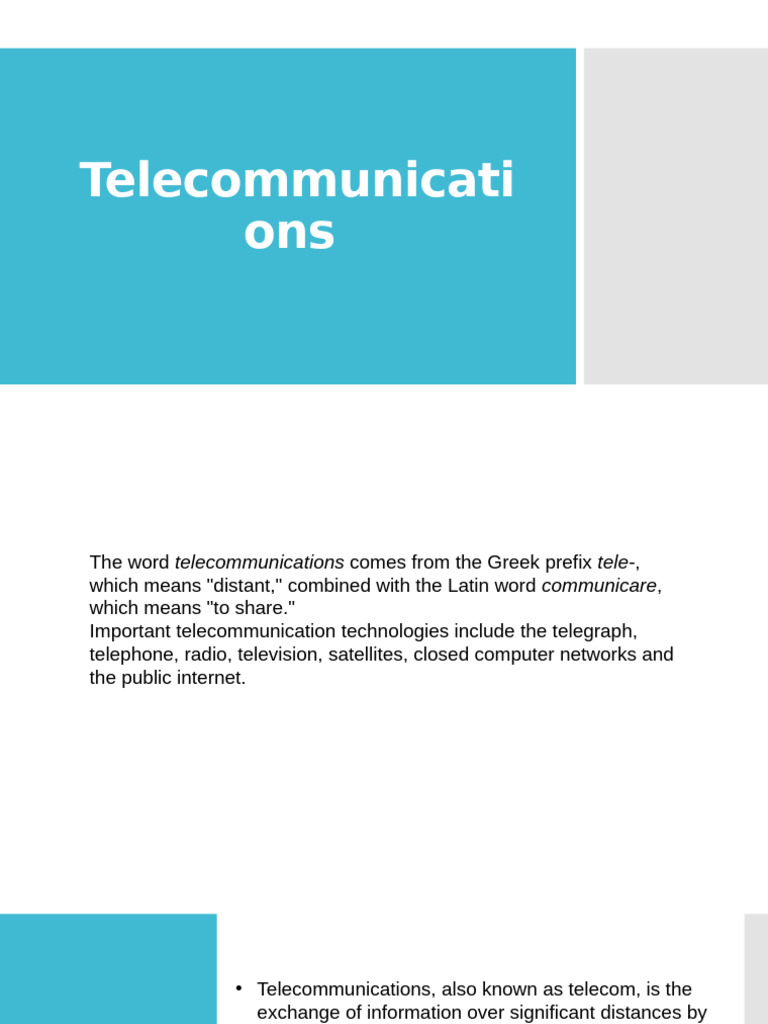 Overview of Telecommunications Design | PDF