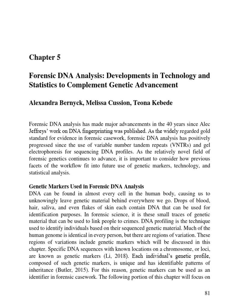 Forensic DNA Analysis Developments in Te | PDF | Single Nucleotide ...
