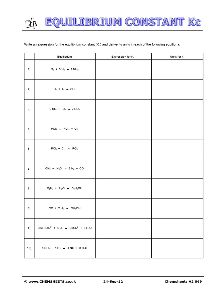 Equilibrium Constants and Units Guide | PDF