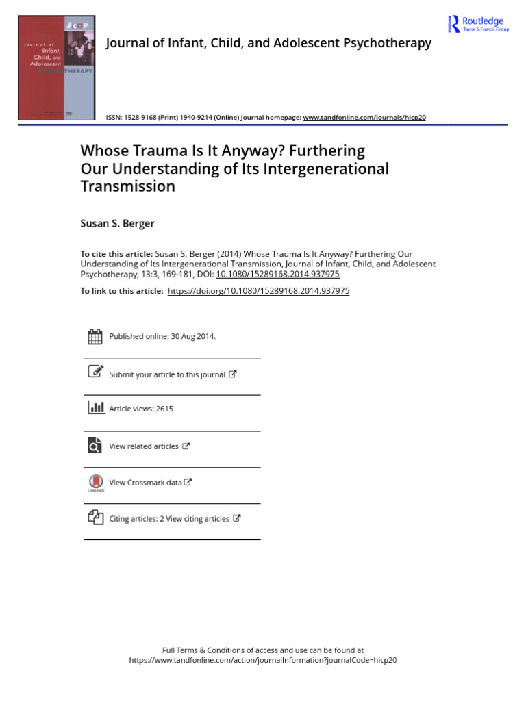 Intergenerational Trauma Insights | PDF | Psychoanalysis ...