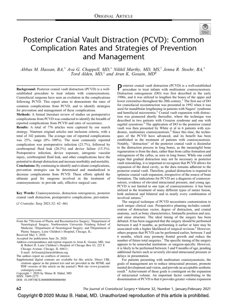 Posterior Cranial Vault Distraction | PDF | Clinical Medicine | Medical ...