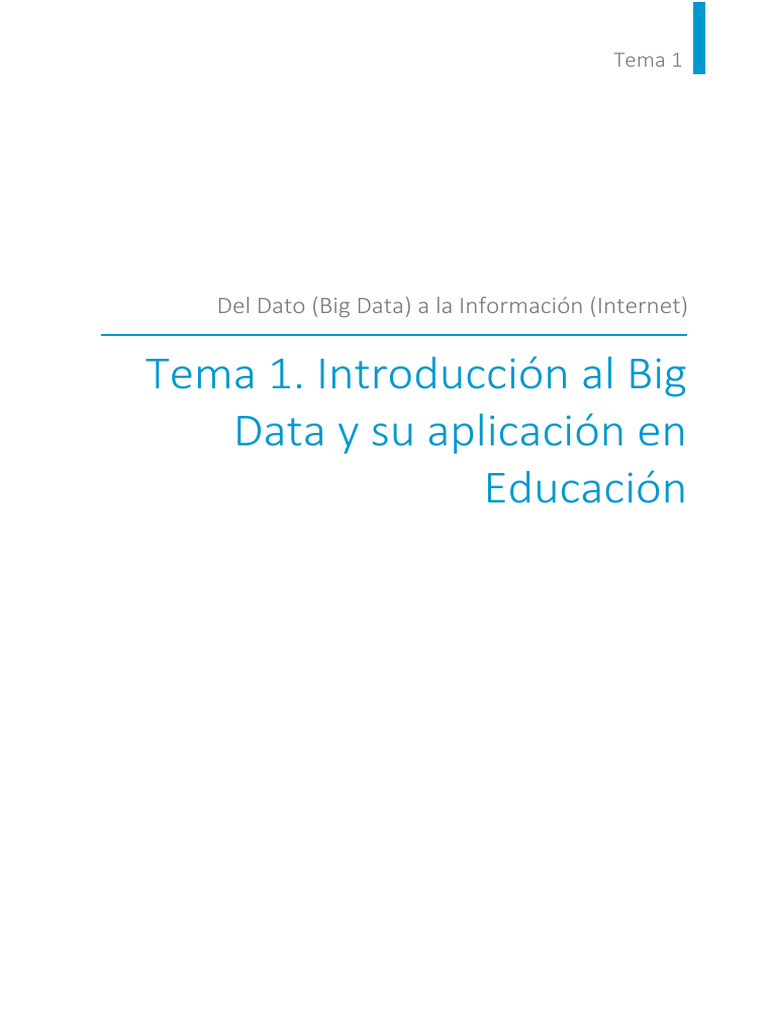 Tema 1 | PDF | Big Data | Datos