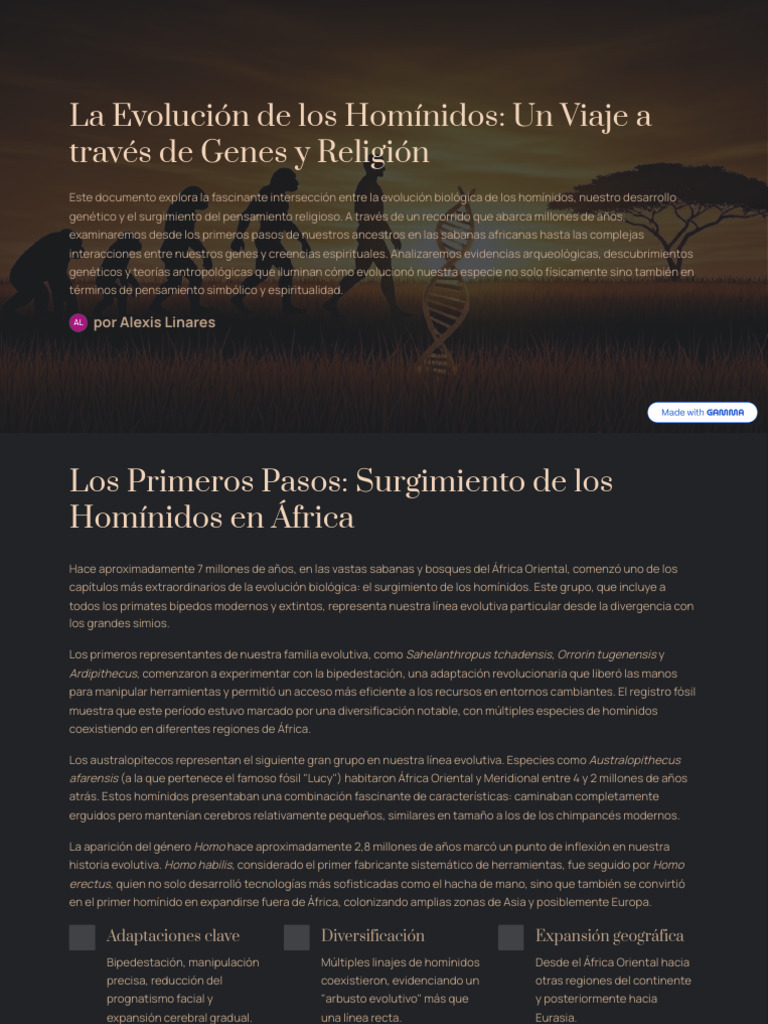Evolución de Homínidos y Religión | PDF | Evolución humana | Evolución