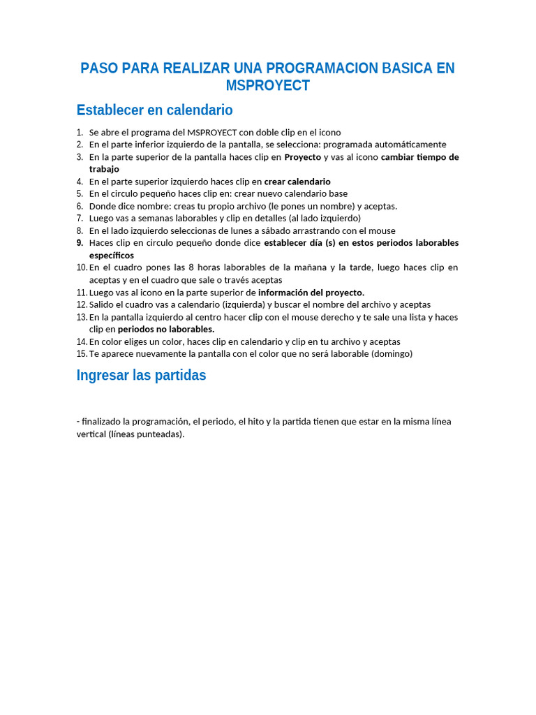 Paso para Una Program. en Msproyect | PDF