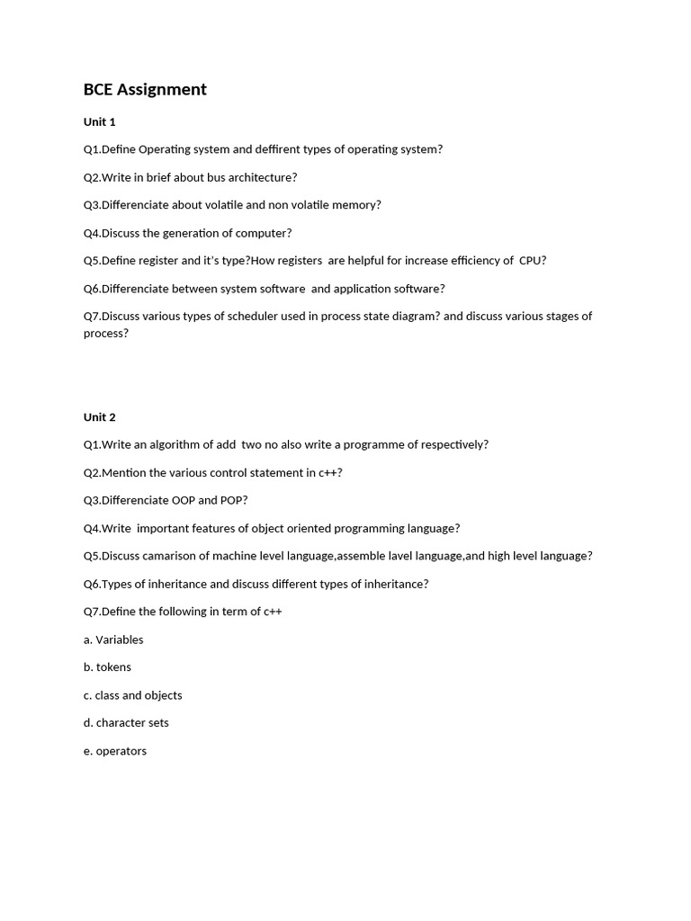 Bce Assignment | PDF