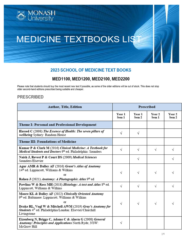 2023 Medical Textbooks for Students | PDF | Biology
