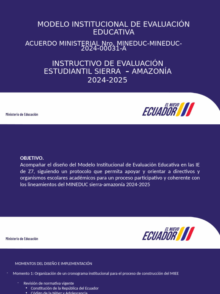 Modelo de Evaluación Educativa 2024-2025 | PDF | Evaluación | Maestros
