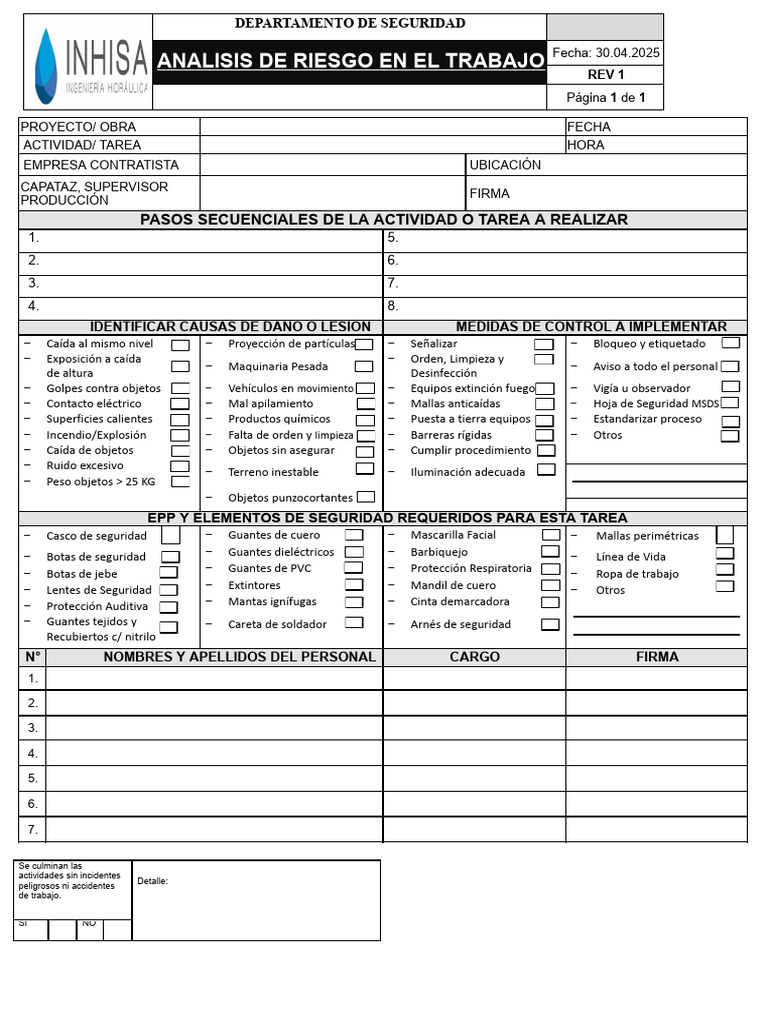 Análisis de Riesgo Laboral y Seguridad | PDF