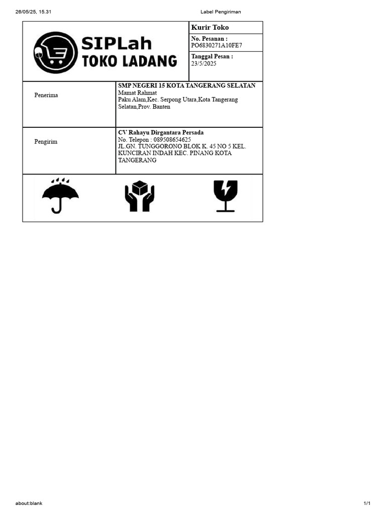 Label Pengiriman | PDF