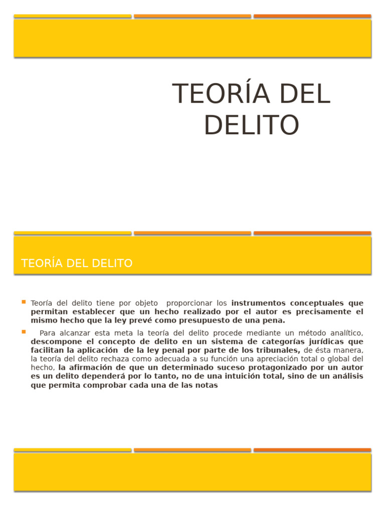 Fundamentos de la Teoría del Delito | PDF | Derecho penal | Intención ...