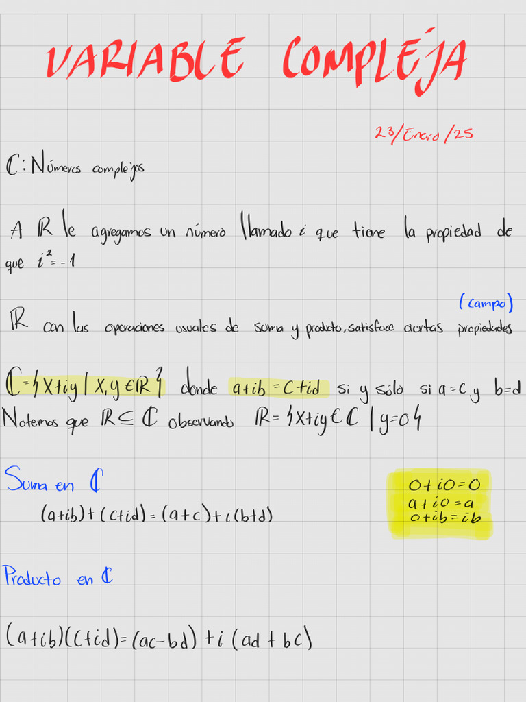 Apuntes Variable Compleja | PDF