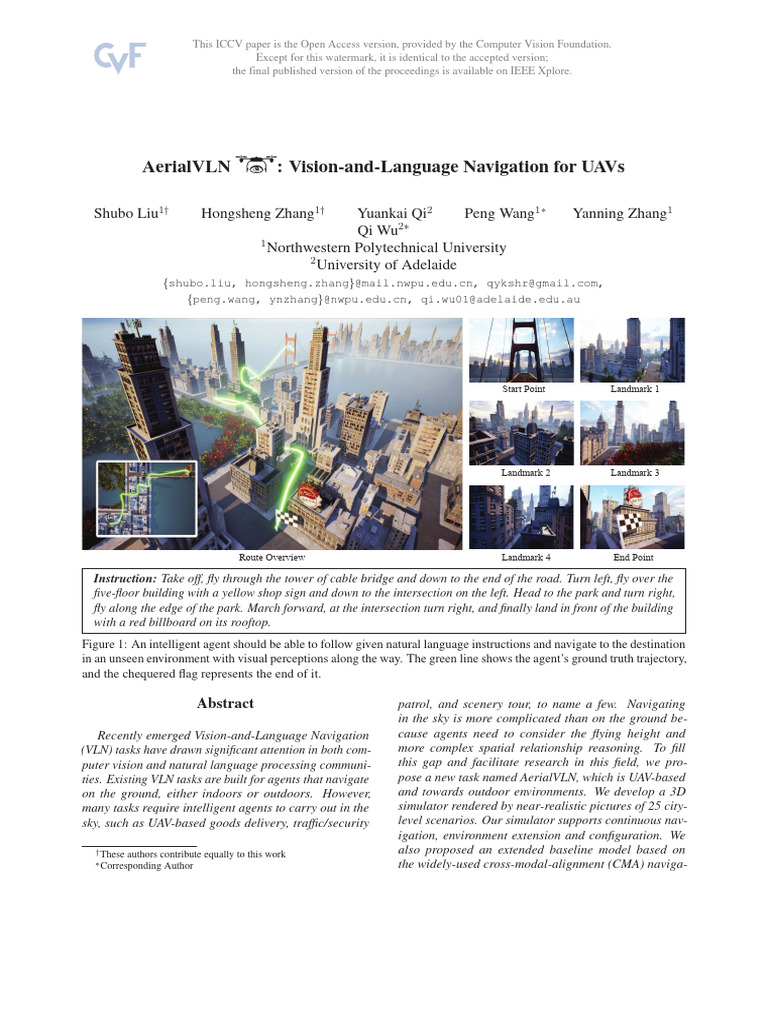 AerialVLN: UAV Vision-and-Language Navigation | PDF | Unmanned Aerial ...