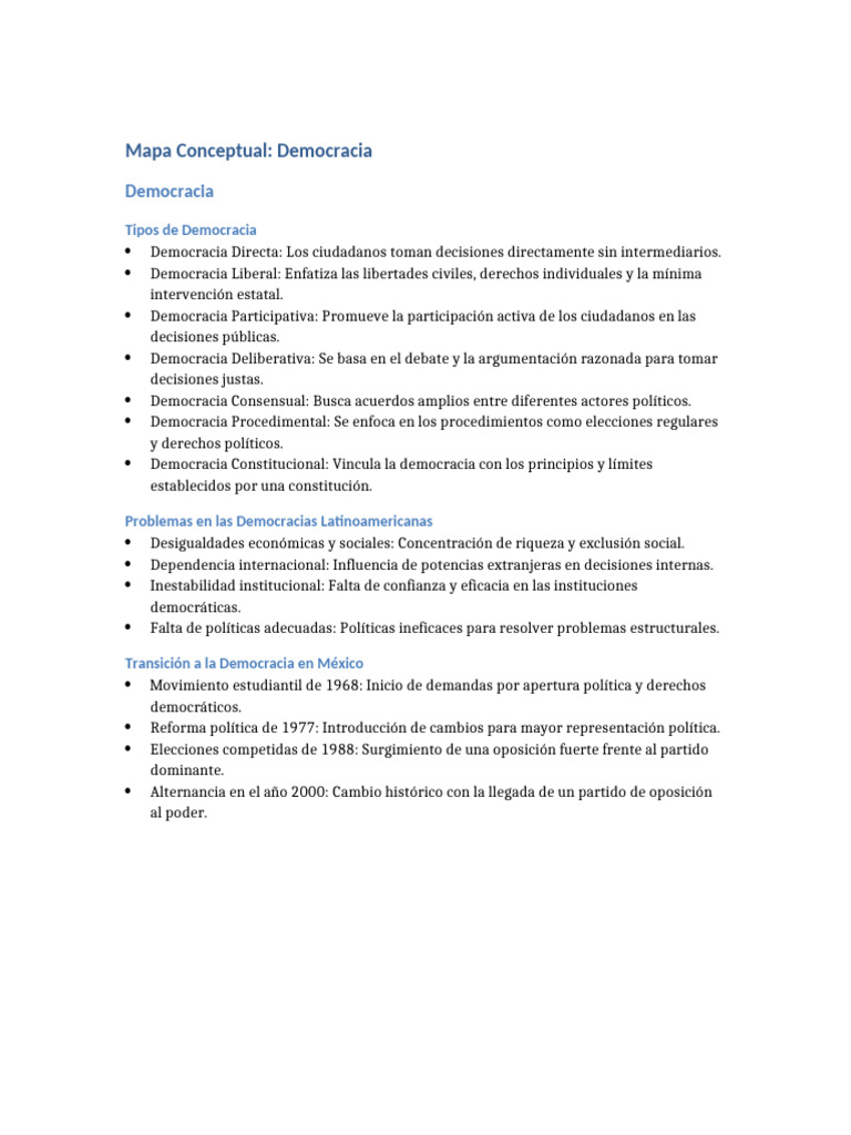 Mapa Conceptual de la Democracia en México | PDF
