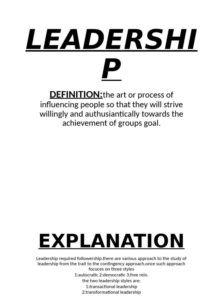 Understanding Leadership Styles and Importance | PDF | Leadership ...