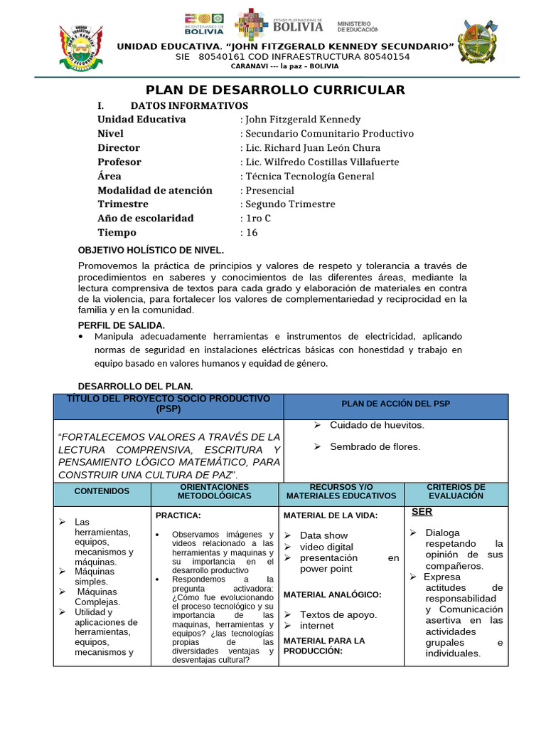 Plan de Desarrollo Curricular PDC-2 | PDF