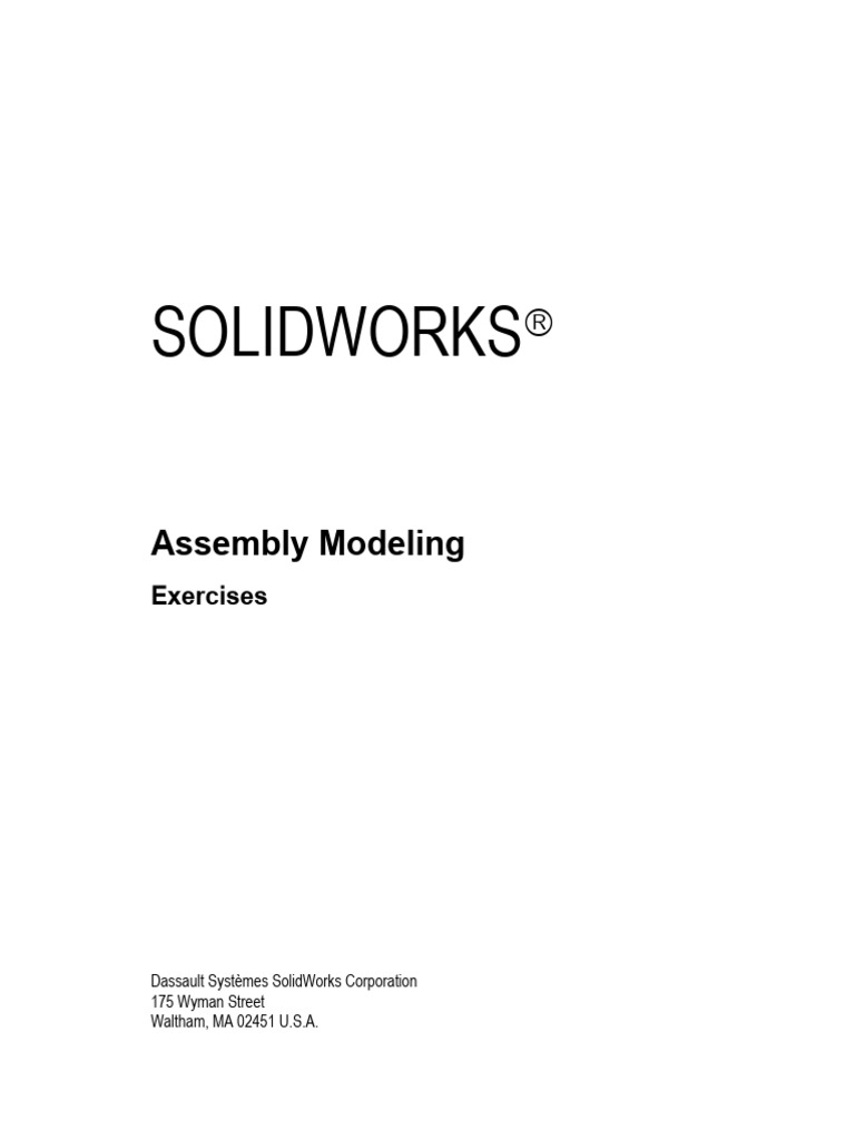 SOLIDWORKS Assembly Modeling Exercises | PDF | Gear | Screw