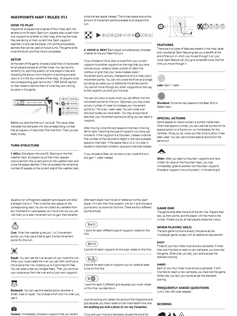 Waypoints Game Rules and Scoring | PDF | Hiking