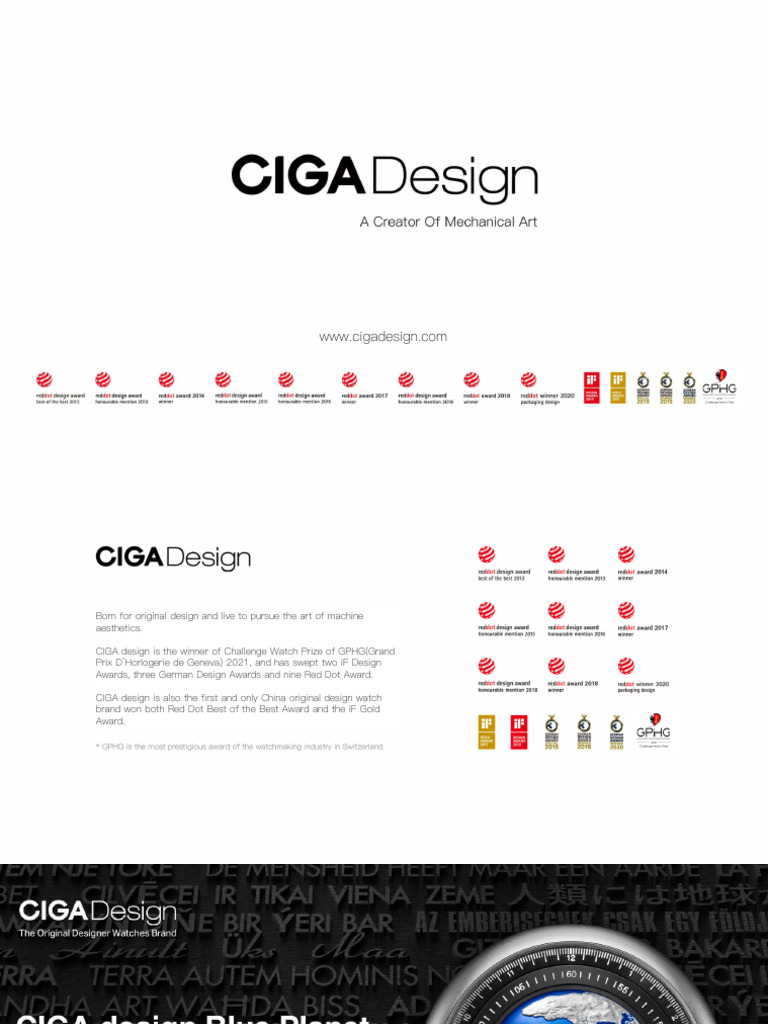 CIGA Design: Award-Winning Watches | PDF | Stainless Steel | Materials