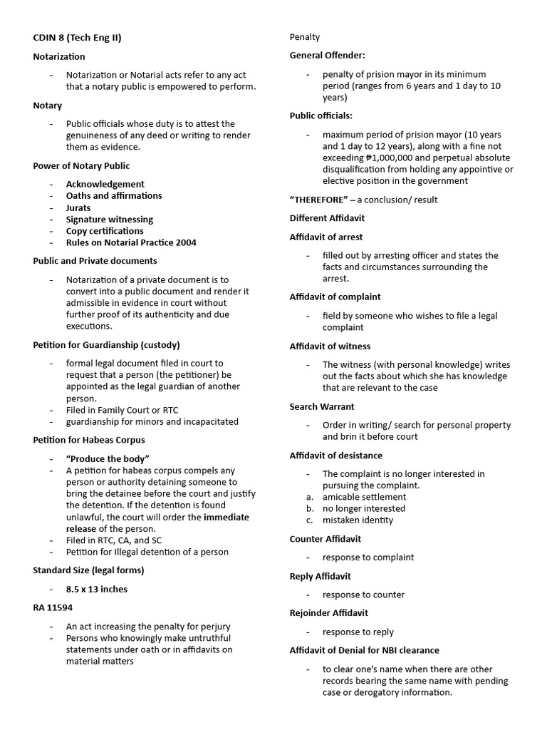 Notarization and Legal Document Overview | PDF | Affidavit | Notary Public