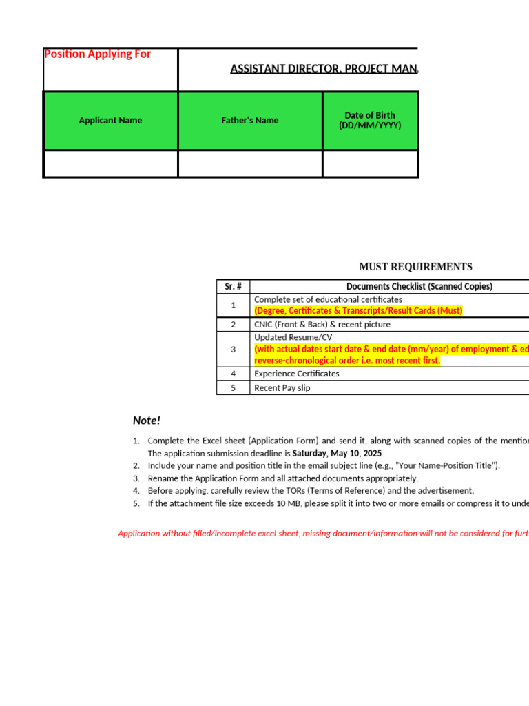Application Guidelines for PMU Position | PDF