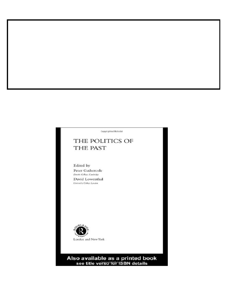 The Politics of the Past Peter Gathercole instant download | PDF ...