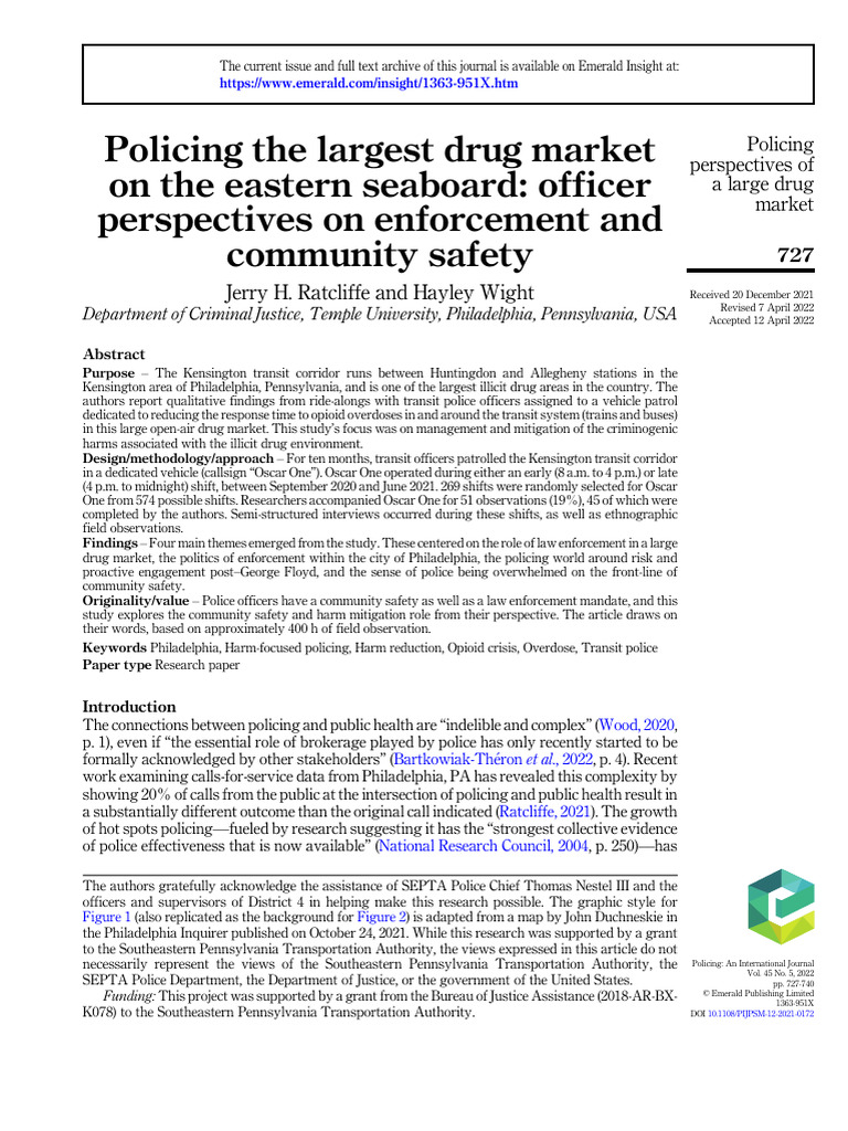 Officer Insights on Kensington Drug Policing | PDF | Substance Abuse ...