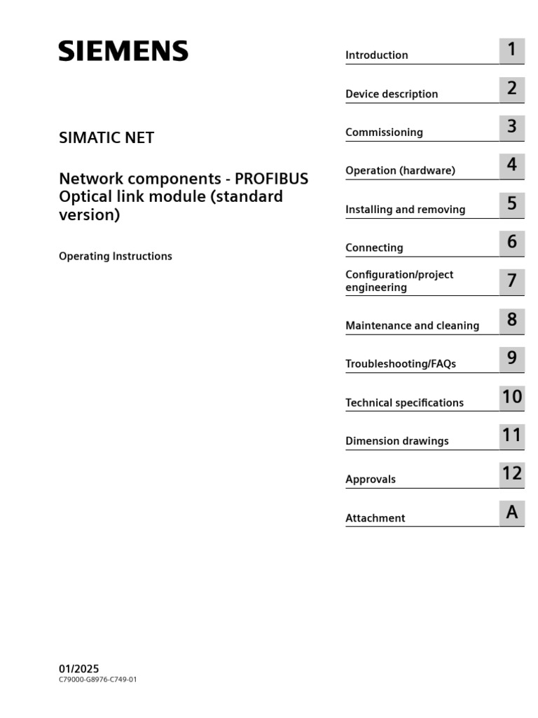 SIMATIC NET PROFIBUS OLM Manual | PDF | Optical Fiber | Network Topology
