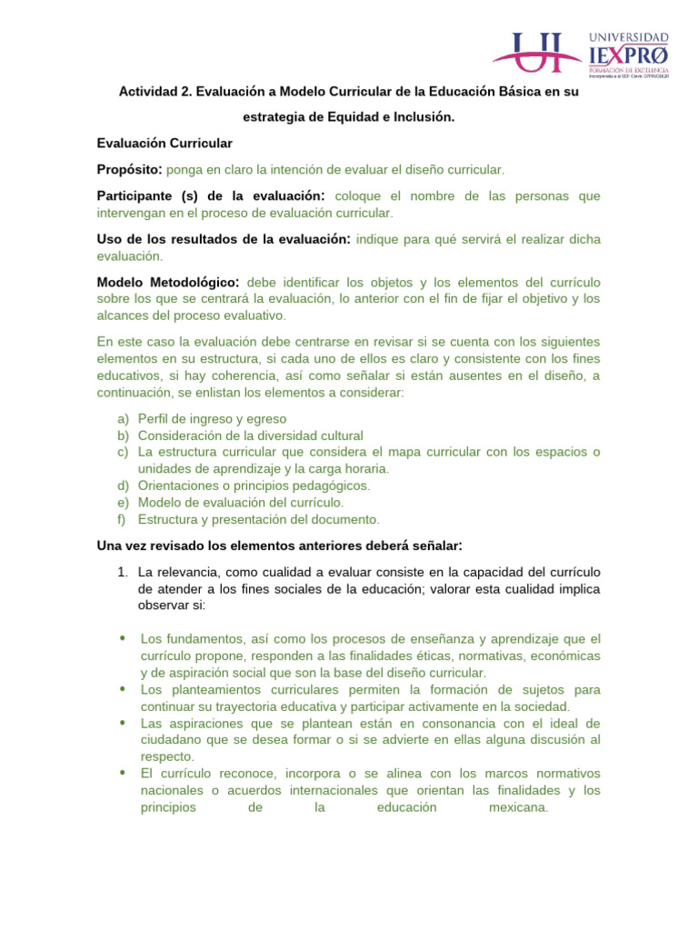 Evaluación Curricular en Educación Básica | PDF | Plan de estudios ...