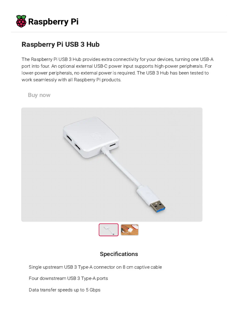 Buy A Raspberry Pi USB 3 Hub - Raspberry Pi | PDF | Usb | Raspberry Pi