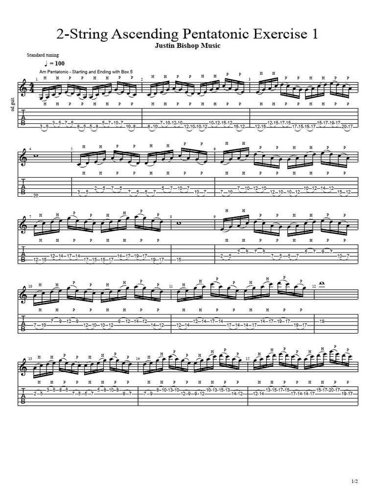 Ascending 2-String Pentatonic Exercise | PDF