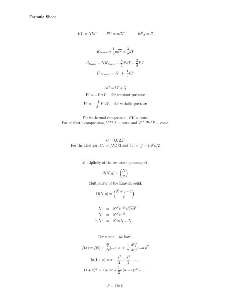 Essential Physics Formulas and Concepts | PDF | Mathematical Physics ...