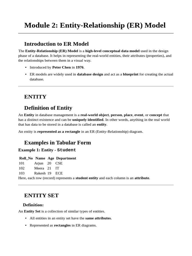 Understanding the ER Model in DBMS | PDF | Relational Database | Databases