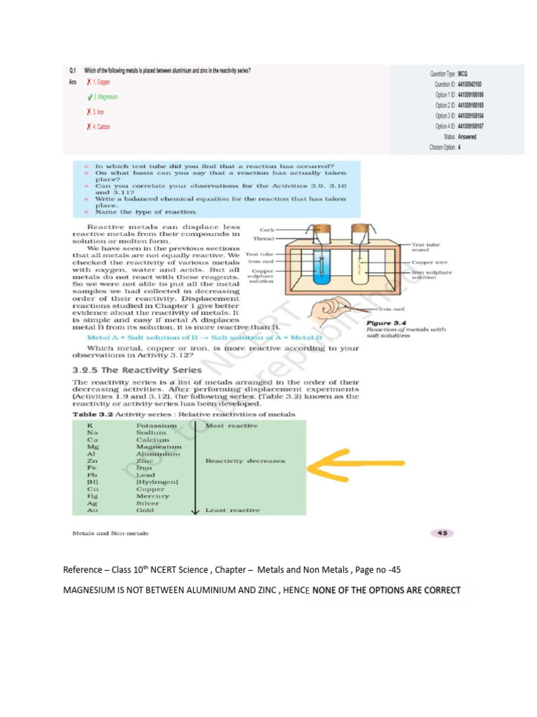 Reactivity Series | PDF