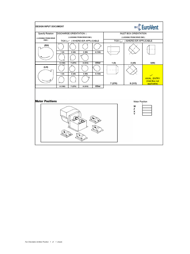 Fan Orientation and Motor Position Guide | PDF