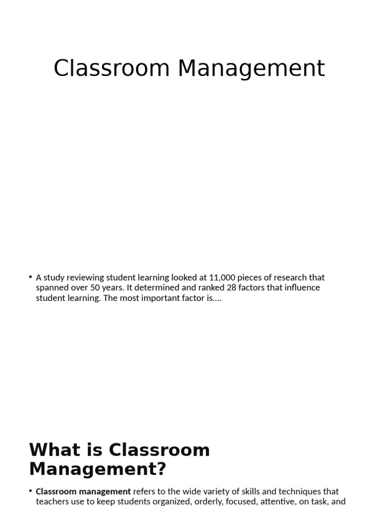 Effective Classroom Management Strategies | PDF