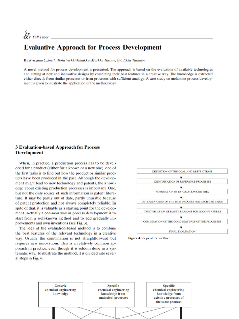 Evaluative Approach For Process Development | PDF